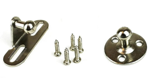 Solid Hydraulic Gas Springs For Cabinet Doors And Storage Boxes Featuring Smooth As Butter Glide Action With No Fuss Mounting Brackets That Keep Lids Propped Up Strong And Looking Sharp In Black Two Pack, includes metal mounting hardware and screws.