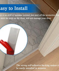 Self Adhesive Floor Transition Strip For Laminate And Vinyl Flooring 2 Inch Wide 20 Feet Long Gray Wood Grain Finish in use