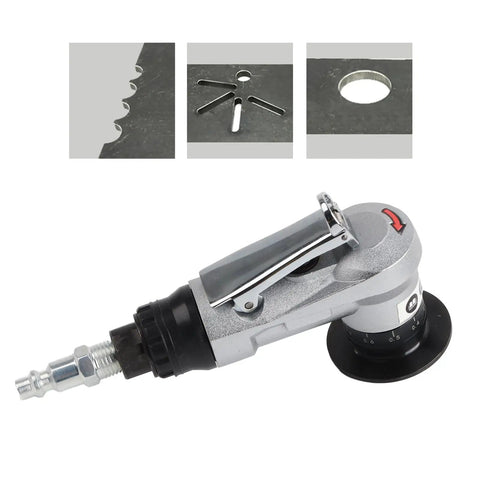 Handheld Air Chamfering Machine Pneumatic Straight Grinder With Deburring Cutter And Installation Tool Set For Accurate Edge Beveling and Surface Prep Light Weight Elbow Design. Close-up of the tool's elbow design and air connection.