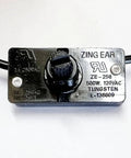 Rotary Style Low High Off Selector Switch With Lead Wire ZE-256 for incandescent lights, nickel knob, close-up view