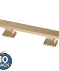 Champagne Bronze Cabinet Handles 10 Pack 3 Inch 76mm Center To Center Traditional Drawer Pulls for Kitchen Cabinets