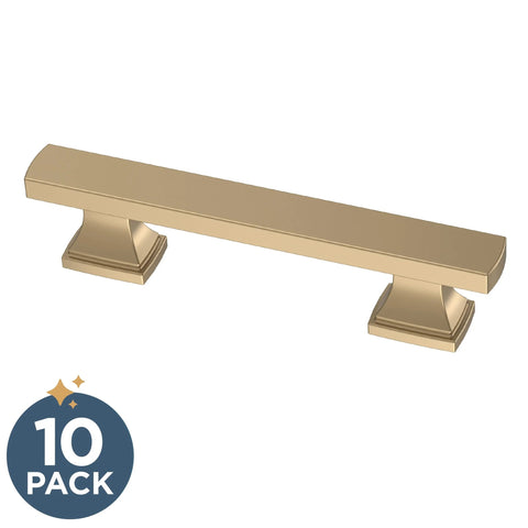 Champagne Bronze Cabinet Handles 10 Pack 3 Inch 76mm Center To Center Traditional Drawer Pulls for Kitchen Cabinets