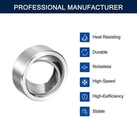 Rock Solid Ge30c Radial Spherical Plain Bearings With Heavy Duty Self Lubricating Sealed Spherical Roller Setup 30 Mm Id 47 Mm Od And 22 Mm Width Two Pack showing smooth finish and durable metal construction.