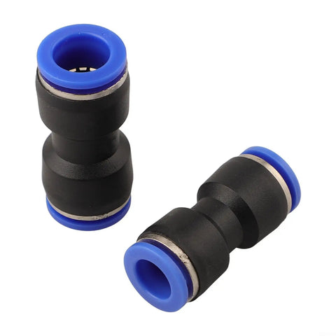 Ultimate 50 Pc Straight Push Connectors Kit For Quick Release Pneumatic Fittings With 4 Through 12 Mm Od Tubes Perfect Air Hose Adapters For Auto Shops And Automation Gear, black and blue straight fittings