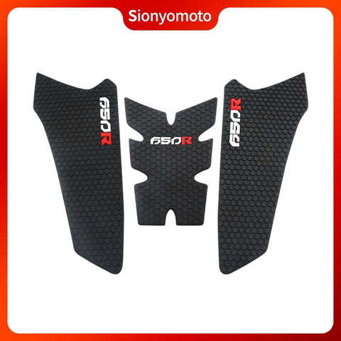 Grippy Fuel Tank Pad Protector Stickers Set For Honda CBR650R CB650R 2019 2020 2021 2022 2023 Black Anti Slip Tank Guard 3 Piece Decal Kit Made From Premium PVC Rubber With Scratch And Abrasion Defense