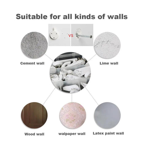 Traceless Wall Hangers 40 Piece Set Invisible Nail Hooks No Trace Picture Hangers suitable for various wall types.