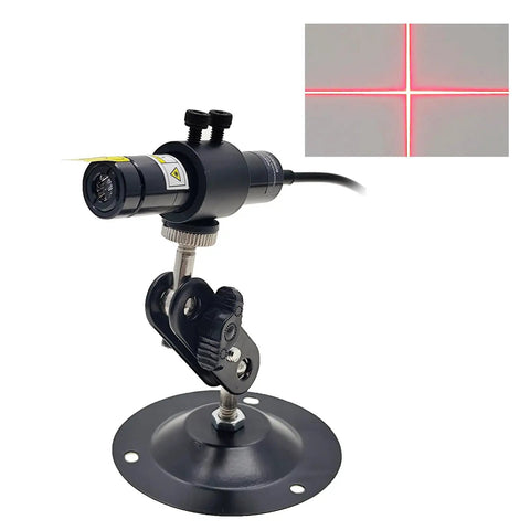 Red Cross Light Alignment Module With Focusable Locator For Screen Printing And Heat Press On Wood Cloth And Fabric Projects, 638nm 16mm Barrel, Adjustable Line Width, Class IIIr Output Under 5mW, Dustproof Design For Precise Positioning