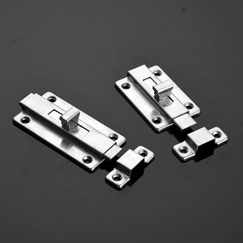 Slide Bolt, Thickened Metal Sliding Bolt for, 2 INCH, stainless steel, two sizes, suitable for home locking applications.