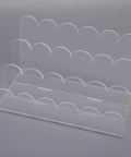 Acrylic Mail Sorter 3 Slot Desktop Letter Holder Clear Document Tray With Wavy Design space-saving office organizer
