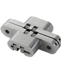 2 Pack Concealed Door Hinges 304 Stainless Steel Invisible Cabinet Hardware Rust Resistant Heavy Duty 34X140MM Flush Mount close-up view