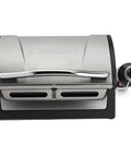 Top view of Portable Stainless Steel Gas Grill With Locking Lid For Easy Transport 8000 BTU Propane Grill
