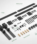 24 Inch Bi Folding Barn Door Hardware Kit For Two Doors Side Mounted Heavy Duty Track Roller Kit With Nylon Rollers And Steel Track Holds Up To 330 Lbs Quiet Smooth Operation Easy To Install Black Finish For Closets And Rooms