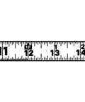 P1000 Series Hi Viz Orange Yellow Tape Measure 16 Foot 3/4 Inch Blade Power Return with markings from 11 to 14 inches visible