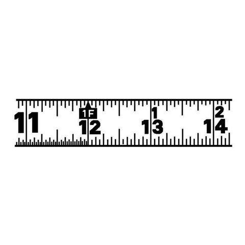 P1000 Series Hi Viz Orange Yellow Tape Measure 16 Foot 3/4 Inch Blade Power Return with markings from 11 to 14 inches visible
