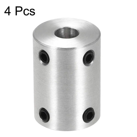 One Quarter Inch To One Quarter Inch Bore Rigid Coupling With Set Screw Aluminum Alloy Shaft Coupler Connector For 3D Printers Stepper Motors CNC Machines And DIY Robotics Heavy Duty Four Pack