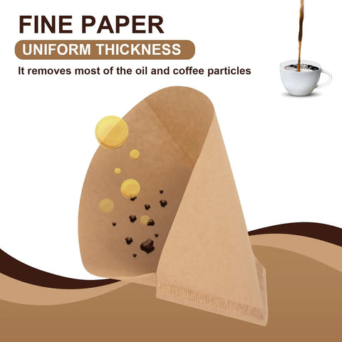 Eco Friendly Disposable Coffee Paper Filters, 100 Count Size Four Cone Replacement For Ninja Coffee Makers with fine paper