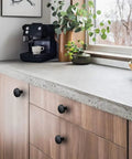 Kitchen drawers with Black Round Matte Cabinet Knobs Dope Set With Zinc Alloy Metal Hardware For Dresser Drawer Cupboard And Kitchen Cabinets Heavy Duty Handles With 1 Inch And 1.77 Inch Screws Rust Resistant