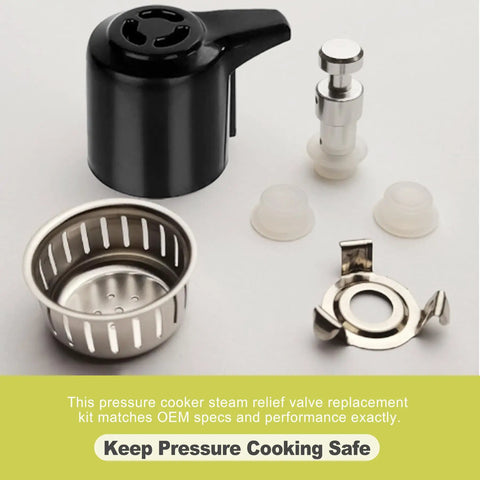 Universal Pressure Cooker Steam Release Valve and Float Valve Kit with silicone gaskets for 3-8 Qt multi cooker
