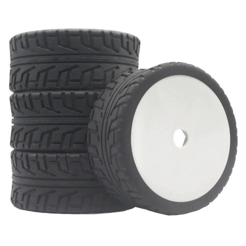 Racing Rubber Tyres And Hex Wheels For 1/8 Scale RC Buggy Cars, Grippy Beadlock Style Setup, Durable Multi Material Build