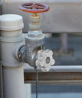 Gas Valve Handle Replacement Handwheel Set Built Tough Aluminum Alloy Hex Grip Knob installed on cylinder valve