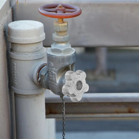 Gas Valve Handle Replacement Handwheel Set Built Tough Aluminum Alloy Hex Grip Knob installed on cylinder valve