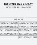 Table showing reserved sizes for Electric Retractable Attic Ladder Ceiling Mount Pull Down Stairway Smart Remote Control.
