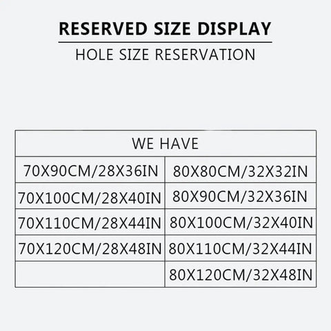 Table showing reserved sizes for Electric Retractable Attic Ladder Ceiling Mount Pull Down Stairway Smart Remote Control.