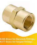 1/8 inch NPT brass coupling with CA360 CA377 brass