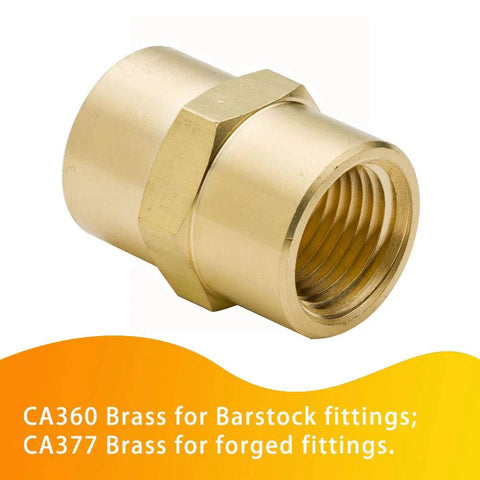 1/8 inch NPT brass coupling with CA360 CA377 brass