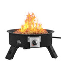 19 Inch Portable Propane Fire Pit With 58,000 BTU Auto Ignition Smokeless Gas Firebowl Height Adjustable Folding Legs Includes Lava Rocks