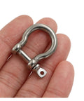 Heavy Duty Rigging Gear Built Tough For Off Road Recovery And Overlanding M4 Up To M12 304 Stainless Steel Clevis Shackle with Screw Pin held in hand.