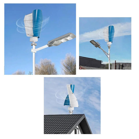 Vertical Axis Wind Turbine Kit 14000W Home Power System on rooftop and streetpole, for quiet operation in residential settings