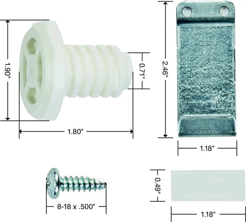 Stack Kit For Standard And Long Vent Dryers OEM Replacement Part W10869845 with white components and metal bracket shown