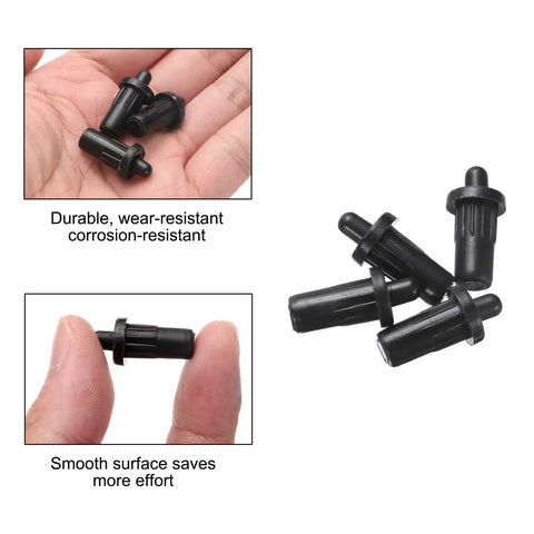 No Sweat Cabinet Door Repair Pins 36 Pc Plastic Damper Pivot Rods With Spring Loaded Axis For Kitchen Furniture Quick Fixes Black in hand