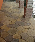 Pathway with Six Piece Concrete Molds Set For Flagstone Pavement Stones DIY Kit ABS Plastic Molds For Garden Walkways