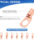 All-In-One Copper Wire Lugs and Ring Terminal Kit With Heat Shrink Tubing, showing SC10-8 design with inspect window