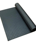 Coin Pattern Rubber Flooring 3.5mm Thick 36 Inch By 10 Foot Sheet Dark Gray No Slip Surface for Garage and Shop