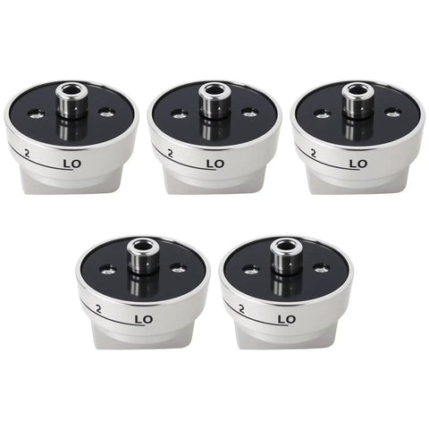 Replacement Knobs For LG Gas Range Models LRG3060ST, LDG3016ST, And LRG3193ST, Fix Worn Marks And Damage With Easy DIY Install, Durable D Type Iron Ring Bore Design, Model AEZ73453509, set of five knobs shown
