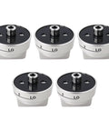 Front view of five replacement knobs for LG gas range models LRG3060ST LDG3016ST LRG3193ST with D-Type iron ring.
