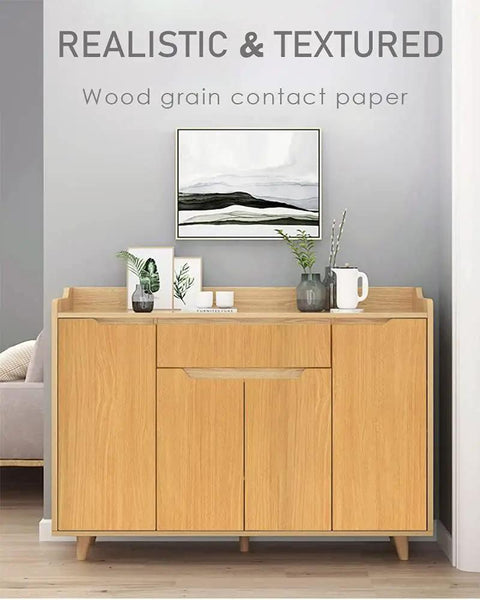 Cabinet with Dope Wood Grain Peel And Stick Wallpaper For Cabinets And Drawers Self Adhesive Removable Oak Light Natural Finish