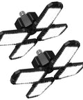 2 Pack LED Garage Light Super Bright 260W 26,000 LM 6500K Daylight With 8 And 1 Deformable Panels E26 E27 Socket Shop Lights