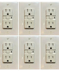 Heavy Duty 15 Amp Tamper Resistant Arc Fault Circuit Interrupter Outlet With Visual Trip Indicator Light For Home Wiring Security Light Almond Grounded Receptacles Case Of Ten installed in a grid layout.