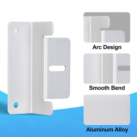 16 Piece Z Brackets Set Solar Panel Mounting Aluminum Corrosion Resistant showing arc design, smooth bend, and alloy material details