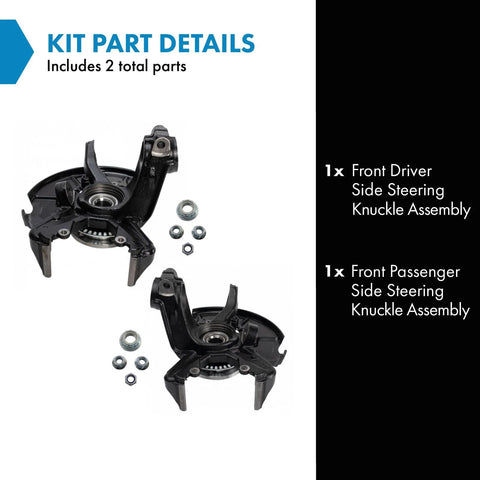 Front Wheel Bearing And Hub Assembly Pair With Knuckle For VW Golf Jetta Beetle, Driver And Passenger Side Knuckle Kit