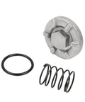 Heavy Duty Oil Drain Plug And Spring Kit For Yamaha Raptor Warrior 350 400 450 600 All Terrain Vehicles Ensures Long Lasting Performance With Perfect Fit And Superior Heat Dissipation To Keep Your Ride Running Smooth. Silver metal drain plug, black spring and O-ring