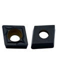 Two CCMT060204 indexable carbide turning inserts for lathe and boring bar, TiCN Al2O3 coated for cast iron, stable cutting
