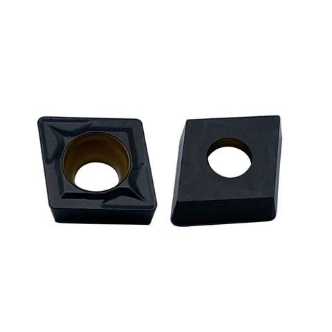 Two CCMT060204 indexable carbide turning inserts for lathe and boring bar, TiCN Al2O3 coated for cast iron, stable cutting
