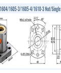 Premium SFU1610 Ballscrew Kit With Machined Ends For High Speed CNC Builds, Includes detailed technical drawing of single nut.