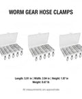 Heavy Duty 40 Piece Worm Gear Hose Clamp Kit For Automotive And Utility Jobs Fits 6-29mm Radiator and Heater Lines Made From Tough 201 Stainless Steel For A Solid Grip On Any Hosing Setup You Need, in storage case