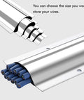 Stainless Steel Floor Cable Cover 39 Inch Long For Under Desk Cable Management And Wire Trunking Protector in use with wires